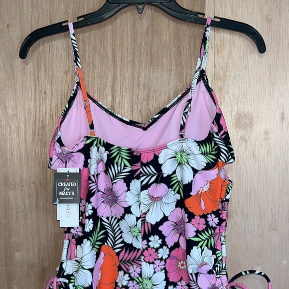 SALT + COVE JUNIORS LACE-UP-SIDES ONE-PIECE SWIMSUIT Sz LARGE - Picture 5 of 12